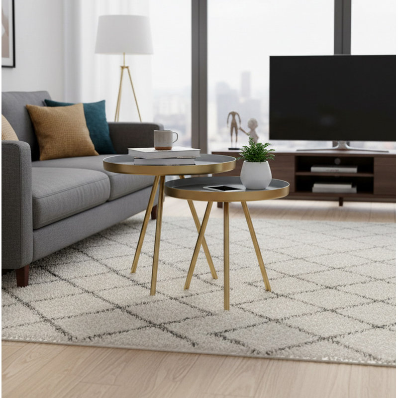 2 - Piece Living Room Table Set, Grey