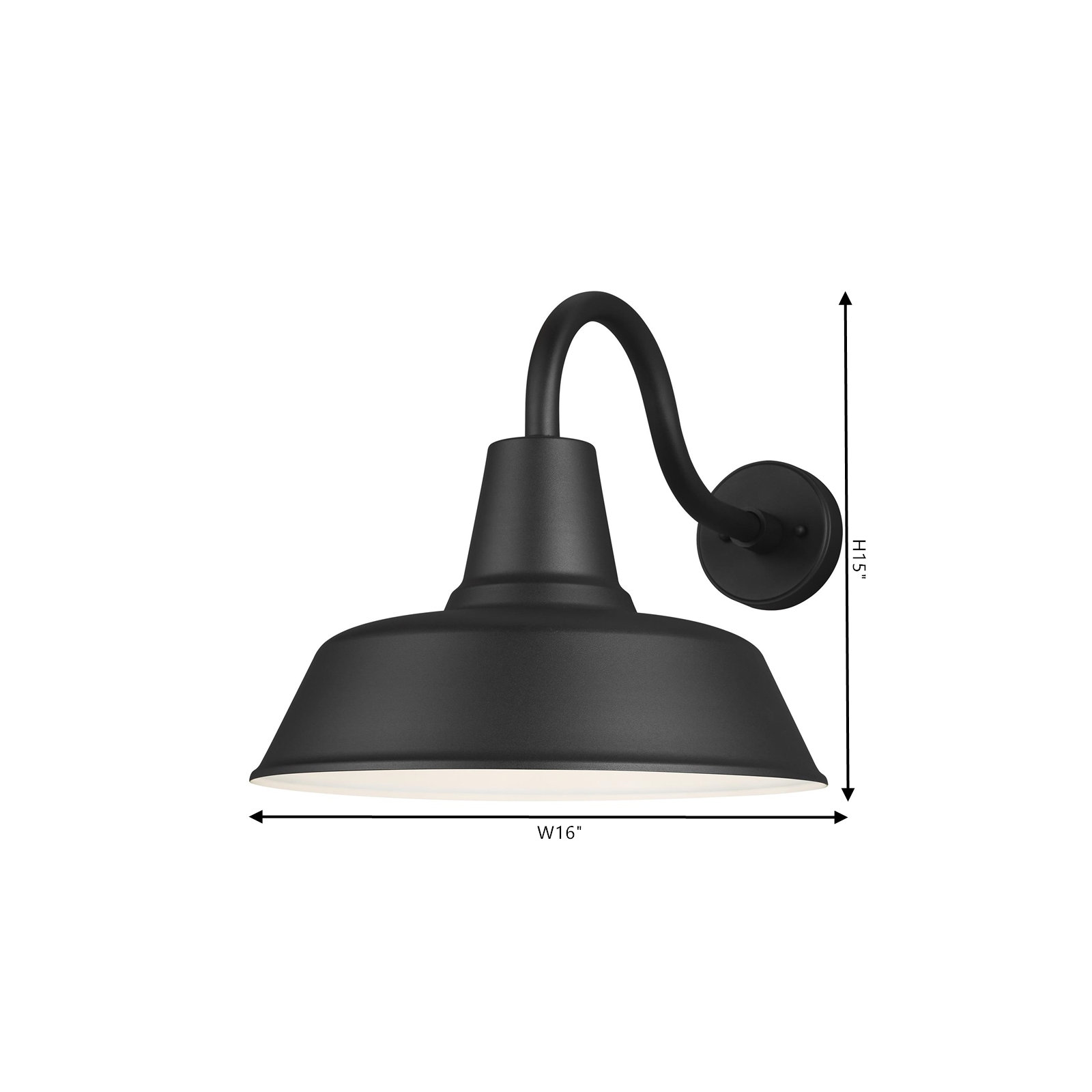 Blakeston Single Light Bell Outdoor Wall Light, 15" H x 16" W x 16" D, Black, Yes