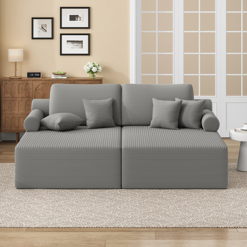 Boneless 81" Sleeper Sofa, Gray