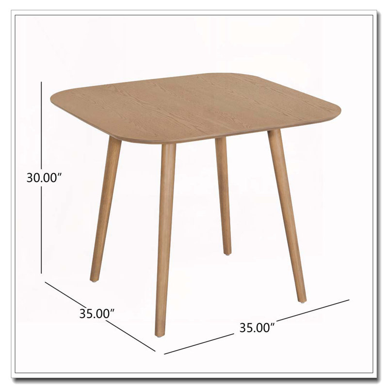 Wood Square Dining Table, Light Natural