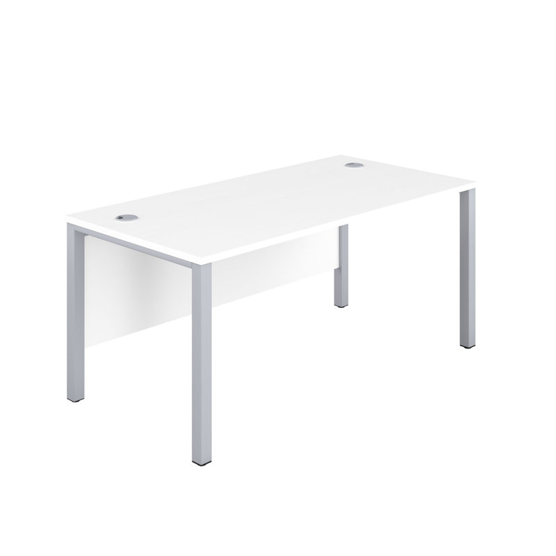 Bouton Metal Base Desk Shell, Silver, White