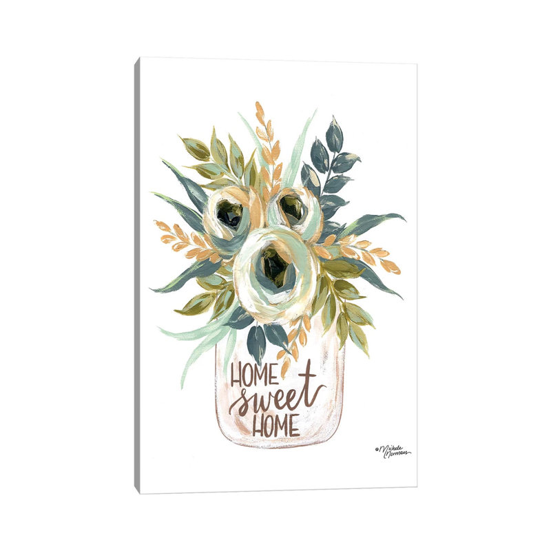 Home Sweet Home Flowers by Michele Norman - Wrapped Canvas Print, 101.6 cm H x 66.04 cm W x 3.175 cm D
