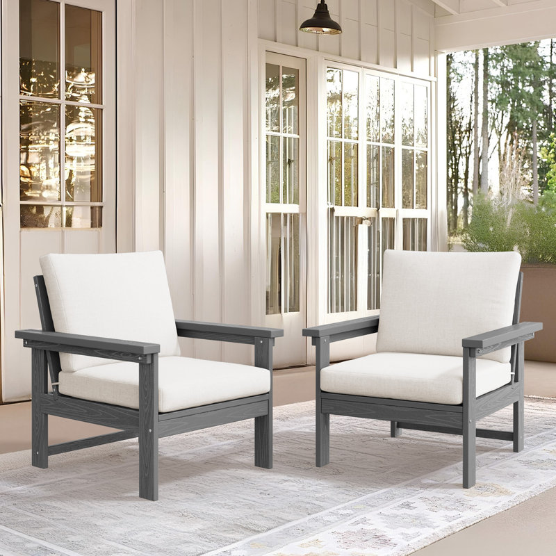 HDPE 2-Person Conversation Set, Gray, White