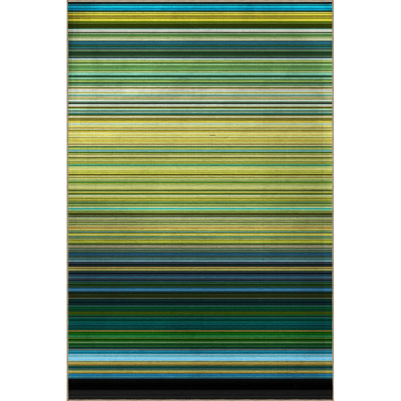 Tapis vert tissé à rayures, Sous-tapis carré 3 pi 3 po inclus