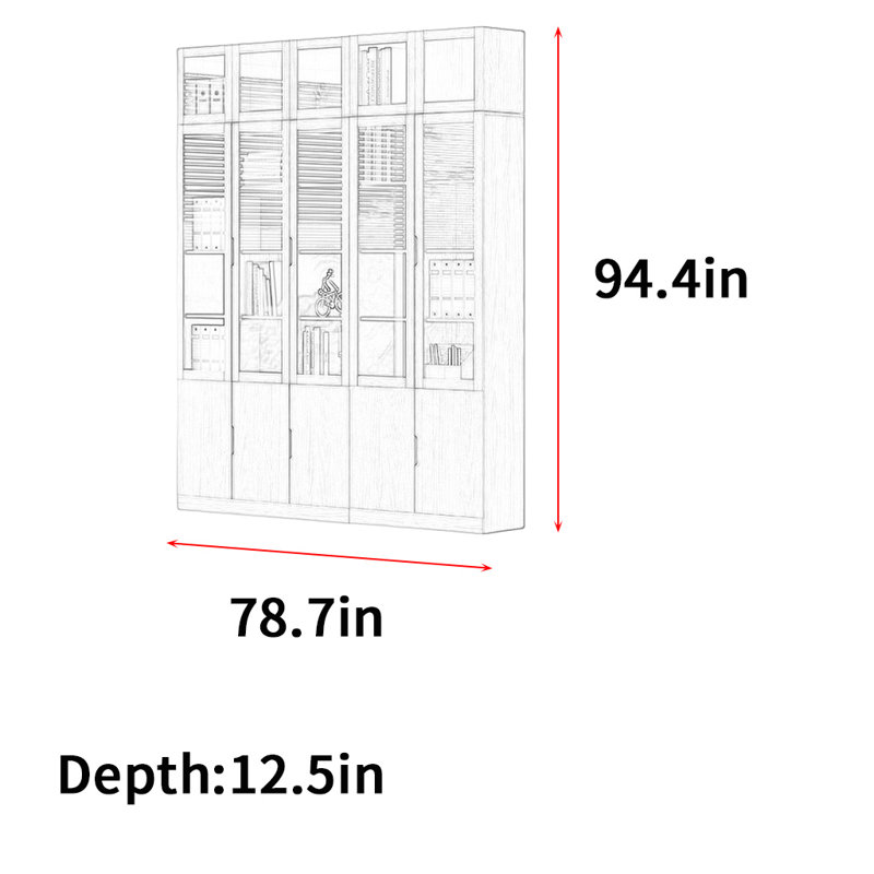 Rubright, 94.4" H x 78.7" W x 12.5" D