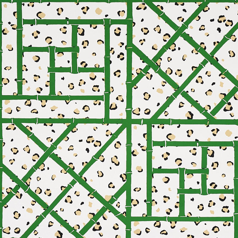 Papier peint Schumacher x Cristina Buckley, Vert / ivoire