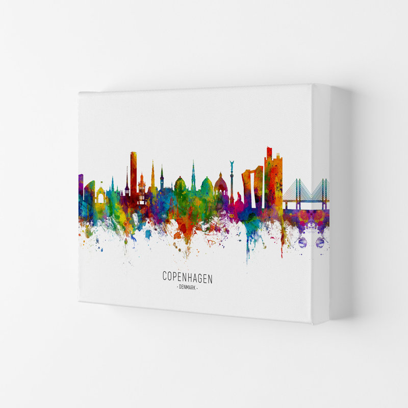 Copenhagen Denmark Skyline by Michael Tompsett - Print, Wrapped Canvas, 42cm H x 59.4cm W x 4cm D