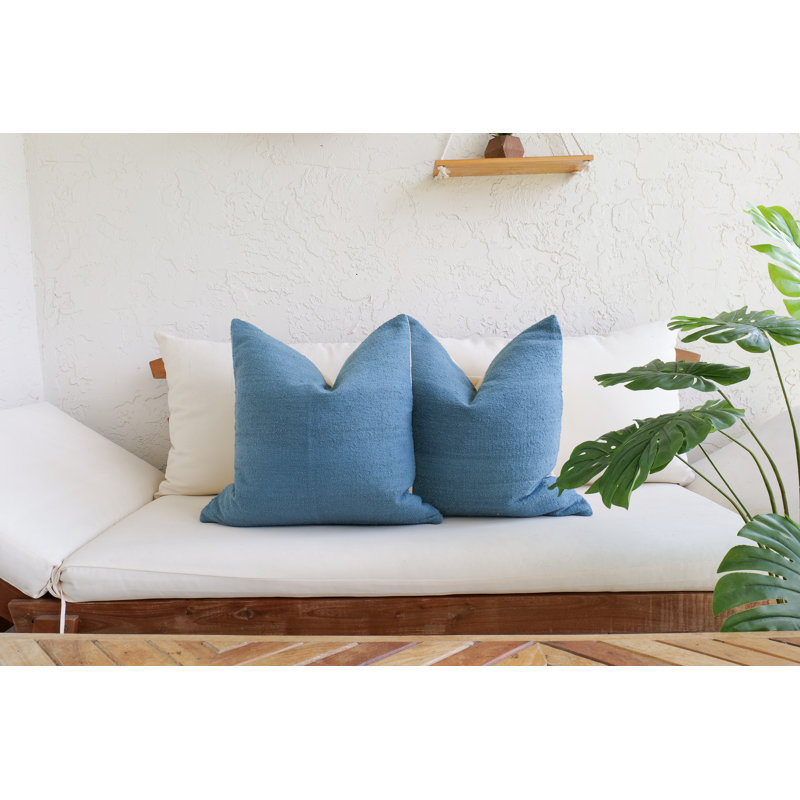 Ocean Blue Textured 2 Pillow Set
