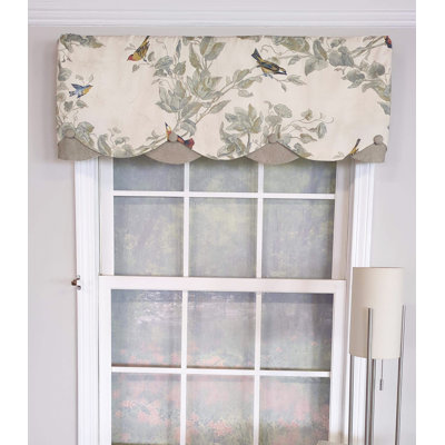 Windsong Cotton Blend Floral Scalloped Window Valance