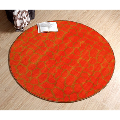 Ensemble de tapis touffetés en nylon orange foncé Bellamay