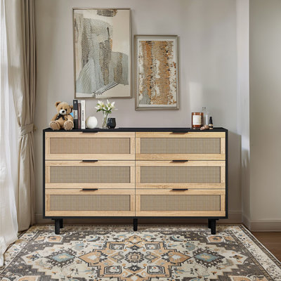 6-Drawers Rattan Storage Cabinet