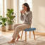 Upholstered Armchair With Footstool-707184129
