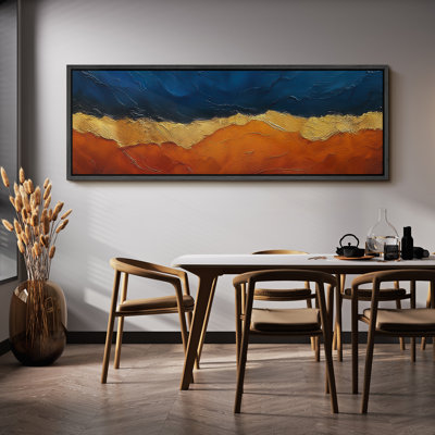 Large Framed Canvas Print Wall Art - Neutral Abstract Landscape Print for Minimalist Modern Wall Decor