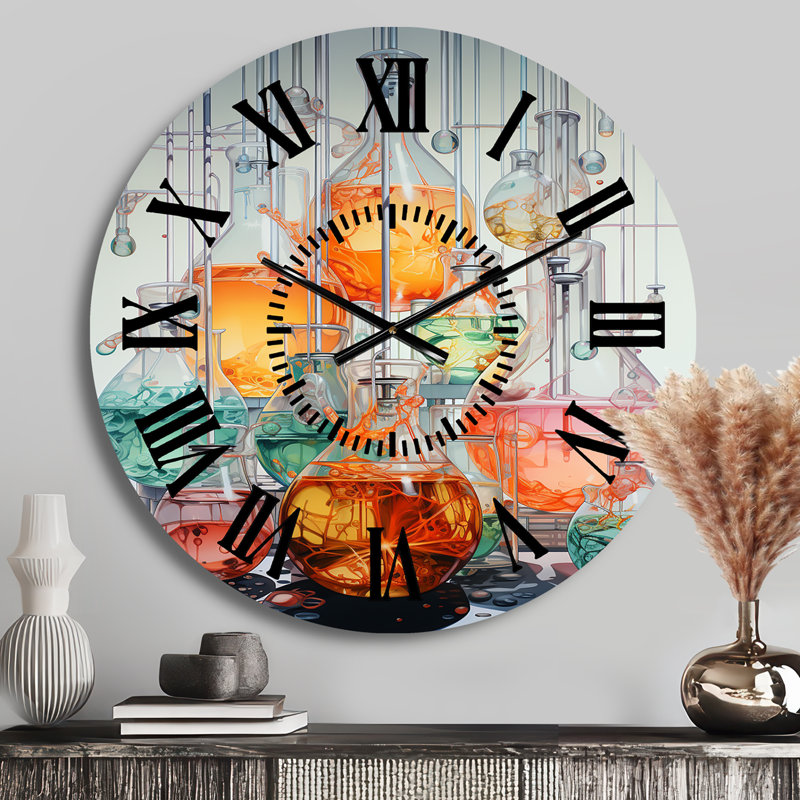 Horloge murale à laboratoire noir, Médium