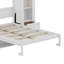 Grand lit plateforme escamotable avec tablette, armoires latérales, tiroirs et DEL-115733980
