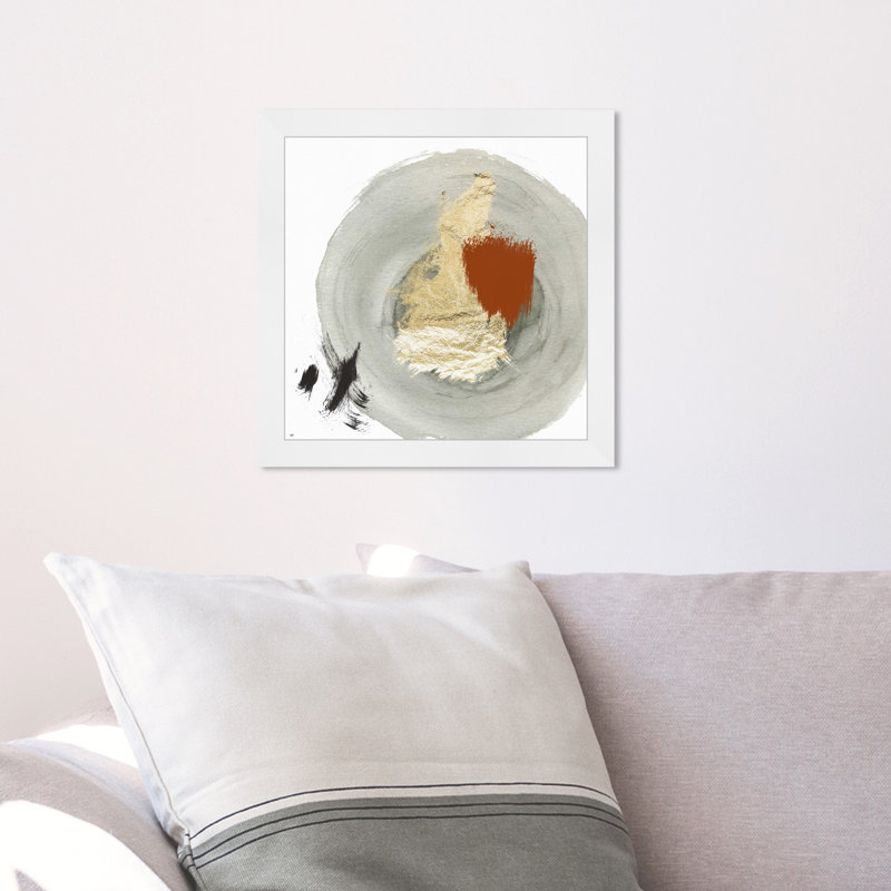Art abstrait abstrait «Eclec», Or, H 14 po x l 14 po x P 0,5 po