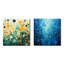 Magenta Magic - Ensemble de 2 collages abstraits carrés-246591885-246591886