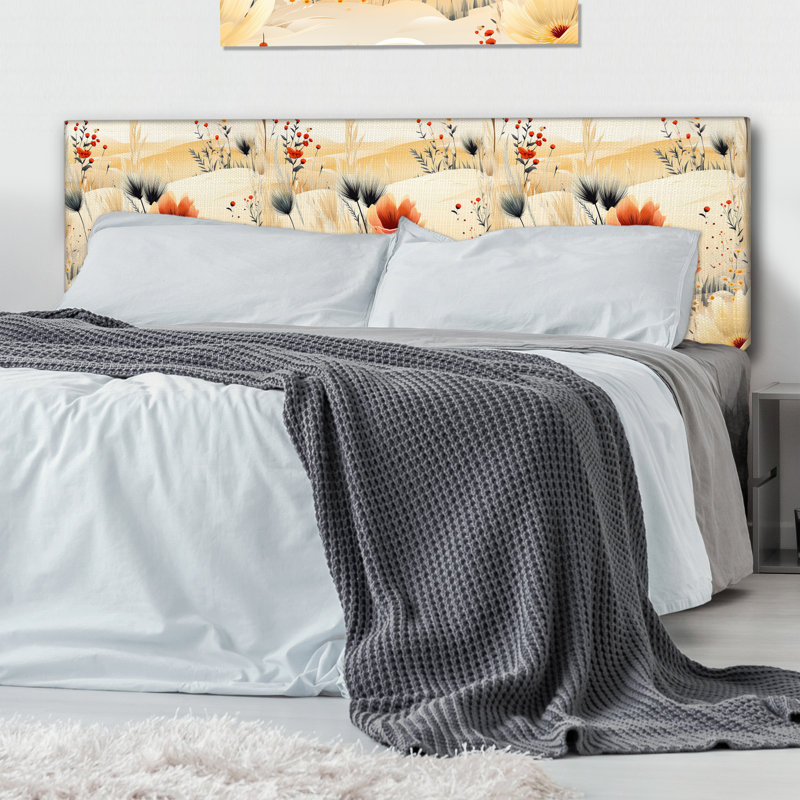 Kassi - Tête de lit tapissier à motif floral, Grand