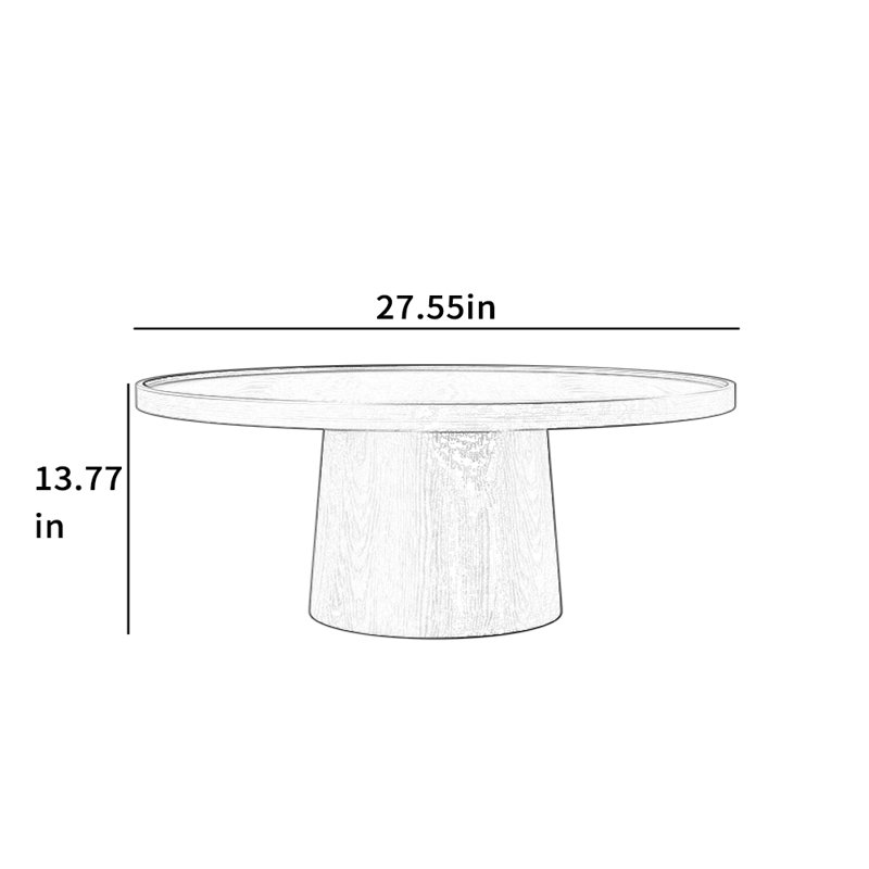 Table basse Minimalist, H 13,77 po x L 27,55 po x l 27,55 po