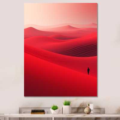 Man Solitude In Arid Red Desert III - Desert Wall Art