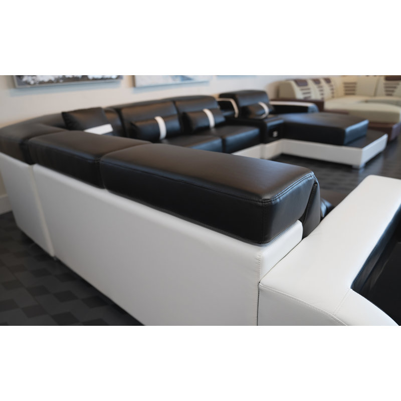 Canapé modulaire avec table basse Anto, Noir, Face à la droite