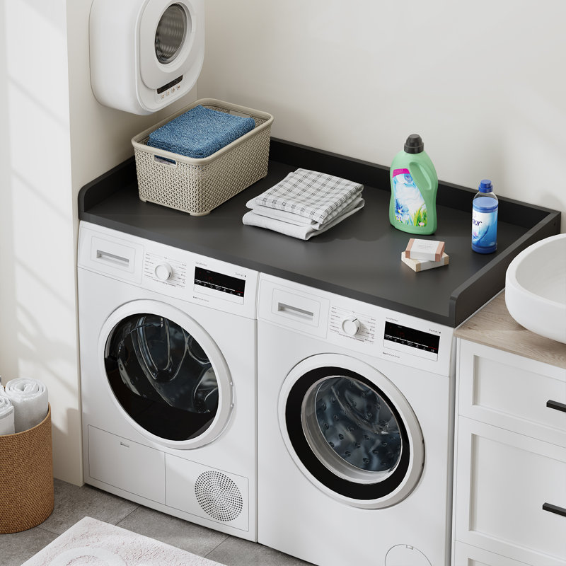 Washer Dryer Countertop, Laundry Countertop Over Washer and Dryer-Black, 3.2"H x 54"W x 27.5"D