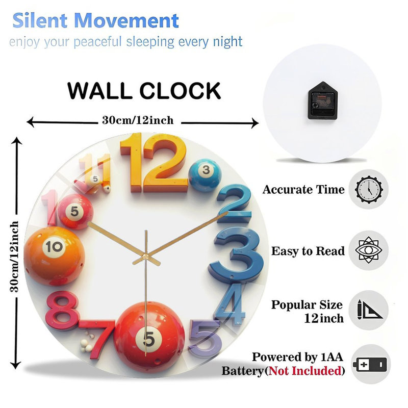Horloge murale 12 po