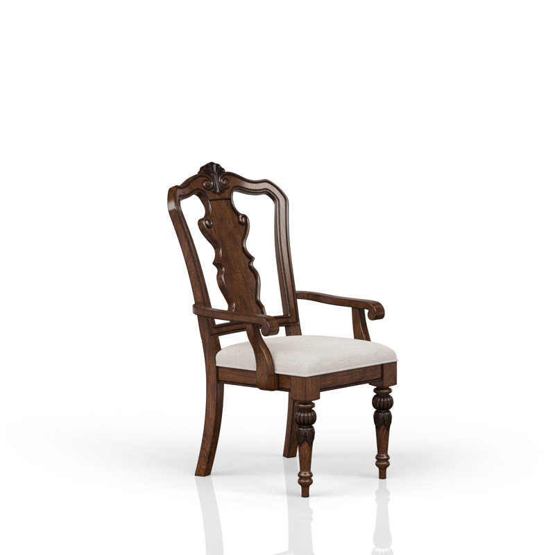 Chaise avec accoudoirs en bois massif Beaune