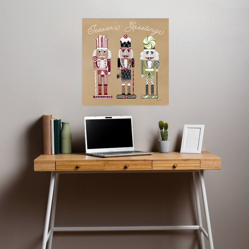 Festive Nutcrackers I, art contemporain abstrait, H 18 po x l 18 po