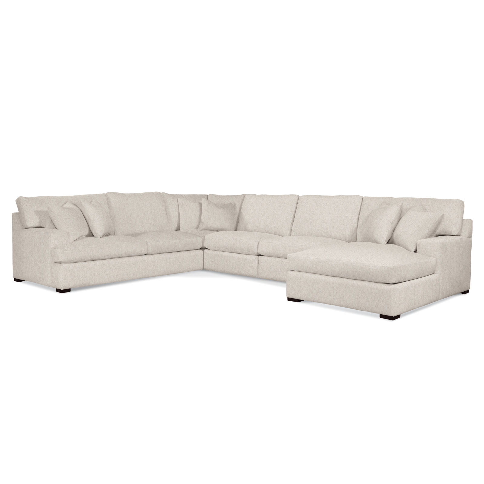 Cambria Upholstered U-Sectional, Java Finish, Snow Crypton Performance; 0884-91, Left Hand Facing