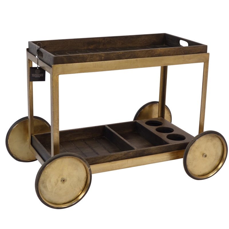 Chariot-bar en bois