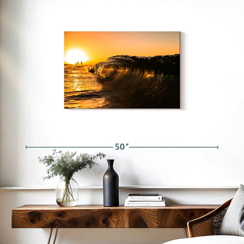 Gillard Golden Sunset Ocean Wave, 20" H x 30" W
