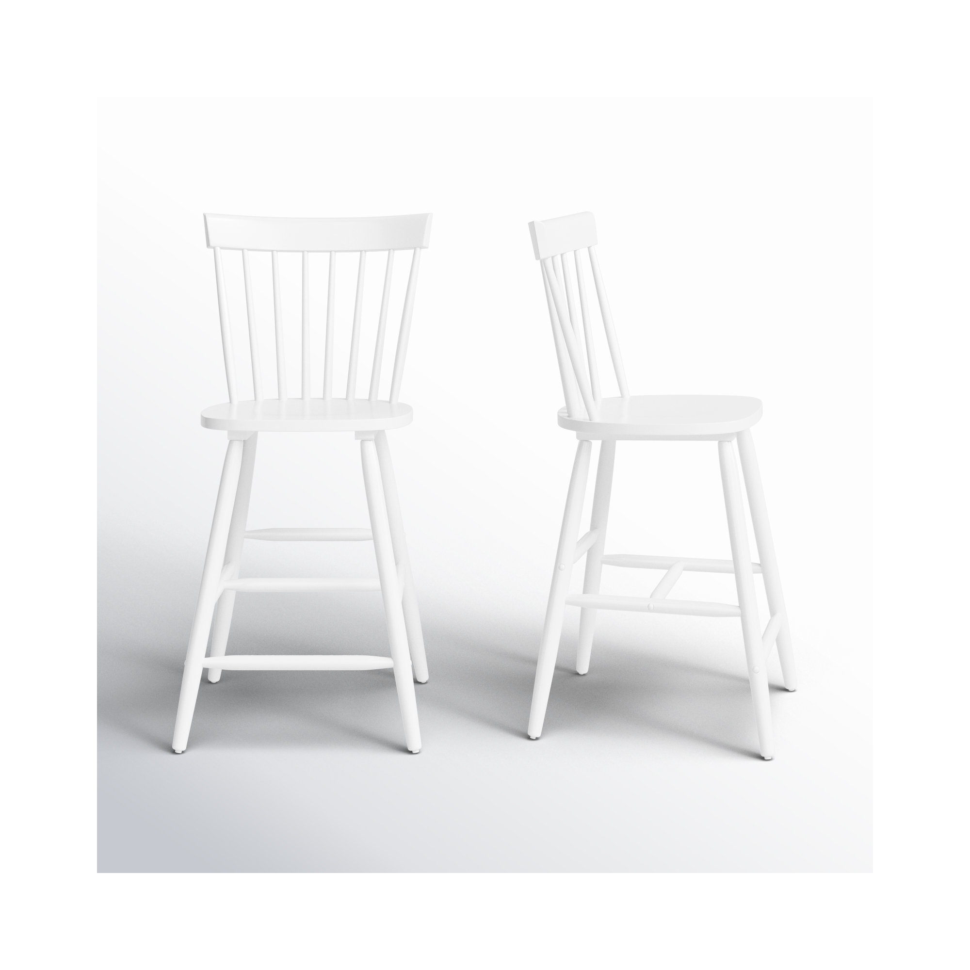 Stacee Solid Wood Bar & Counter Stool, Counter Stool (24" Seat Height), White