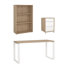 Abba 3-Piece Office Set -3 Drawer Mobile Cabinet, 59" Writing Desk With Steel Legs And 3 Shelf Bookcase