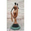 J. Erte Art Deco Bronze Lady with Mask - Figurine élégante en robe fluide sur base en marbre