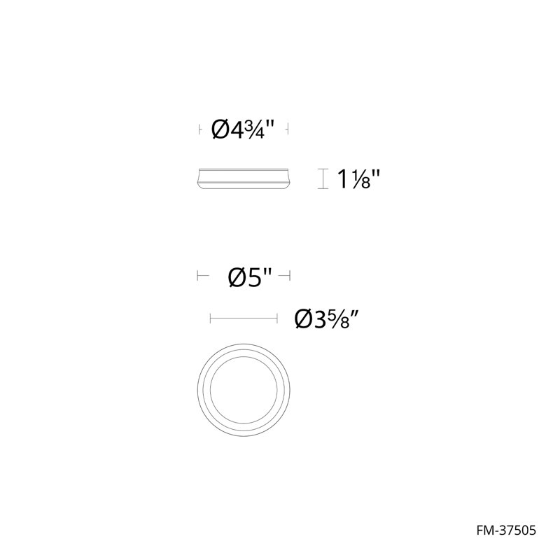 Parthenon 10" Dimmable LED Flush Mount With Built In Color Temperature Adjustability Switch From 2700K/3000K/3500K/4000K, 5"