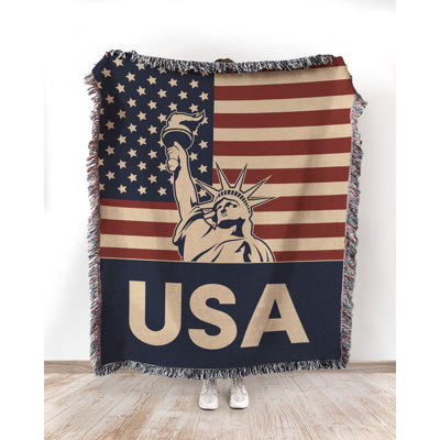  USA Statue of Liberty Cotton Blanket