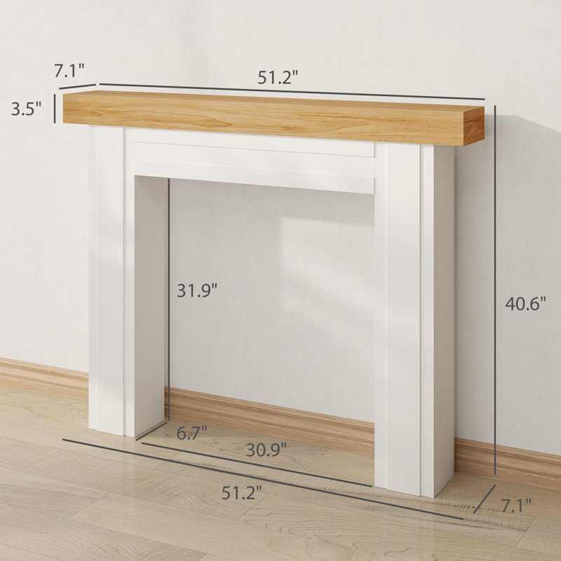 Freestanding Fireplace Mantel Surround With Legs - Ideal For Electric Fireplaces (Indoor Home Décor)