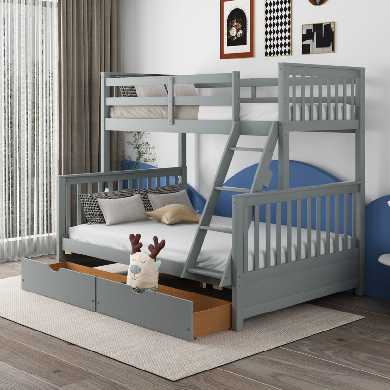 Filiz Twin over Full Standard Bunk Bed by Harriet Bee, Gray