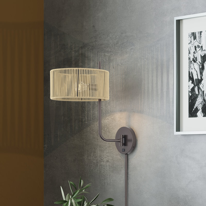 Asllan 1 Light English Bronze Swing Arm Wall Lamp, Gold, Bronze