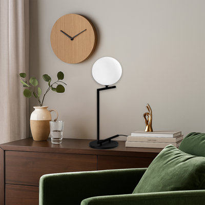 Metal Body Globe Cap Desk/Bedside Table Lamp