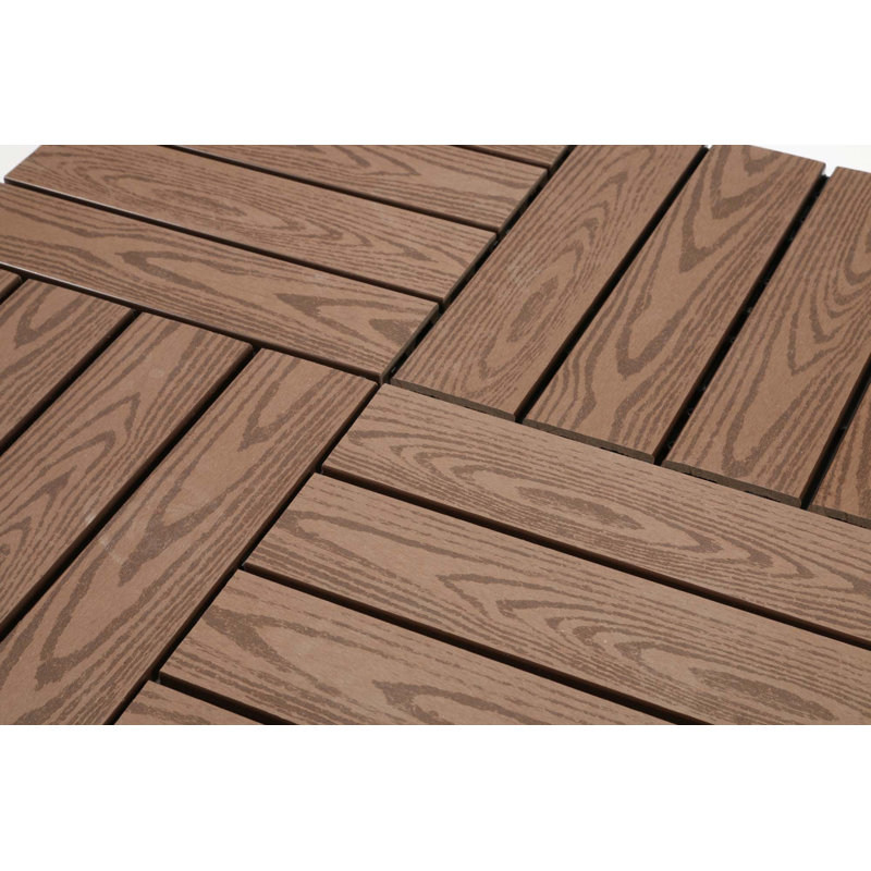 Ensemble de tuiles de terrasse en bois et en plastique composite de 20 pièces, Espresso