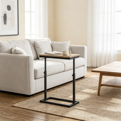 Table d'appoint haute réglable avec accoudoirs, table de bout étroite pour le salon, la chambre à coucher et les petits espaces
