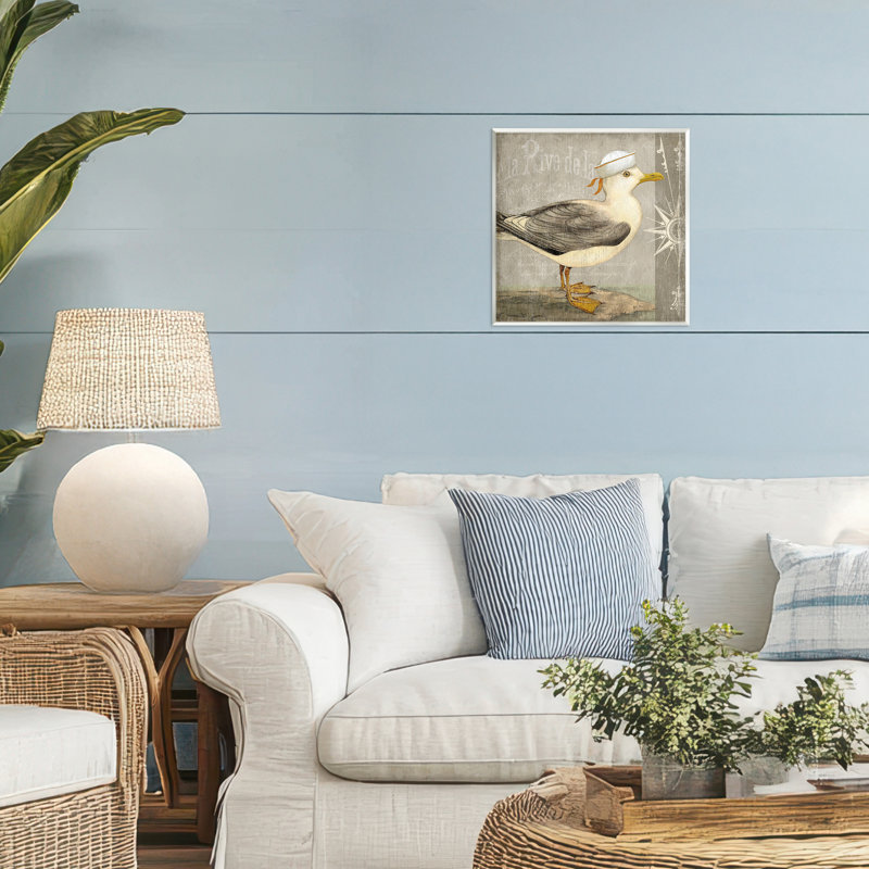Plaque murale rustique petite mouette, design par Suzanne Nicoll