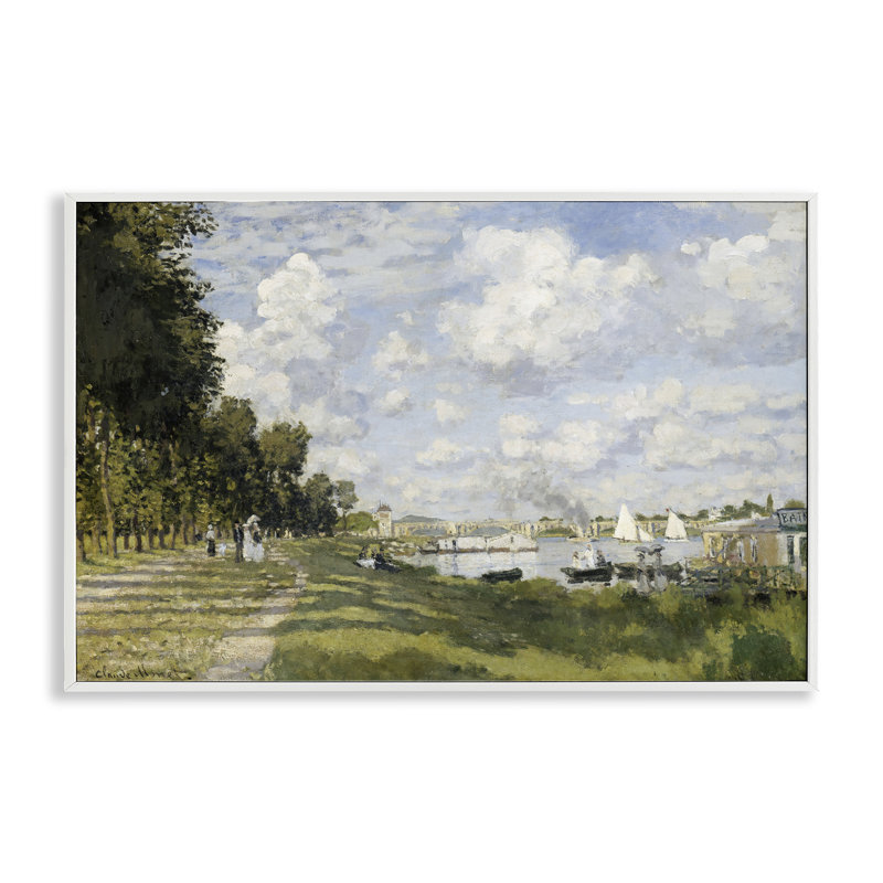 Giclée classique Monet Bassin d'Argenteuil par one1000paintings, Giclée encadrée blanc bord de mer, H 20 po x l 30 po