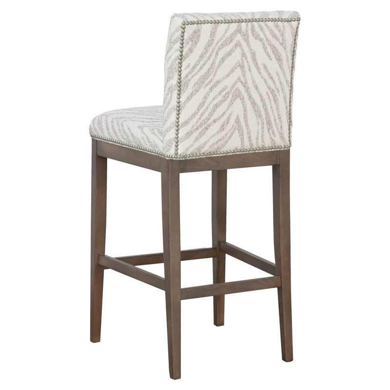 Nova Upholstered Counter Stool with Solid Wood Frame, Bar Stool (29.75" Seat Height), 9953 Willow, Hazelnut