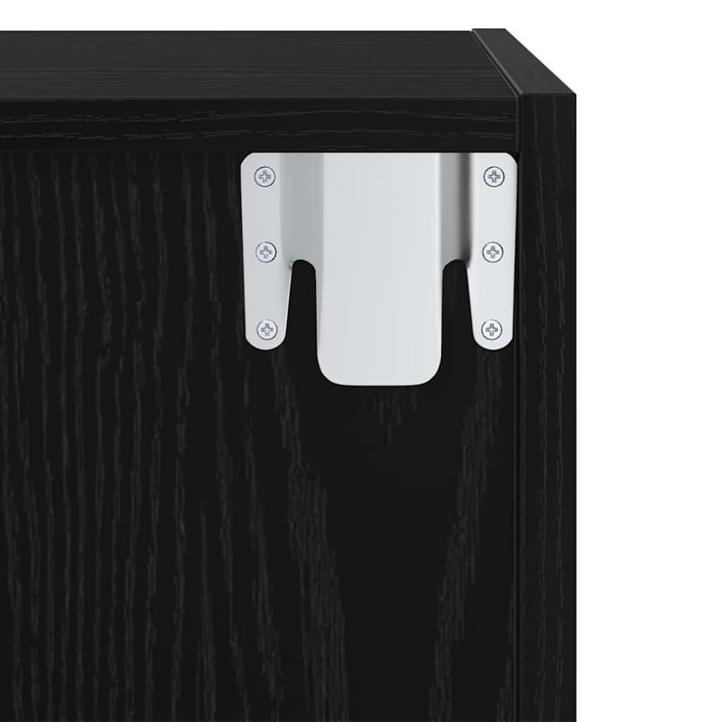 Wall-Mounted TV Cabinet Wall-Mounted, Black Oak, 72cm H x 37cm L x 37cm W