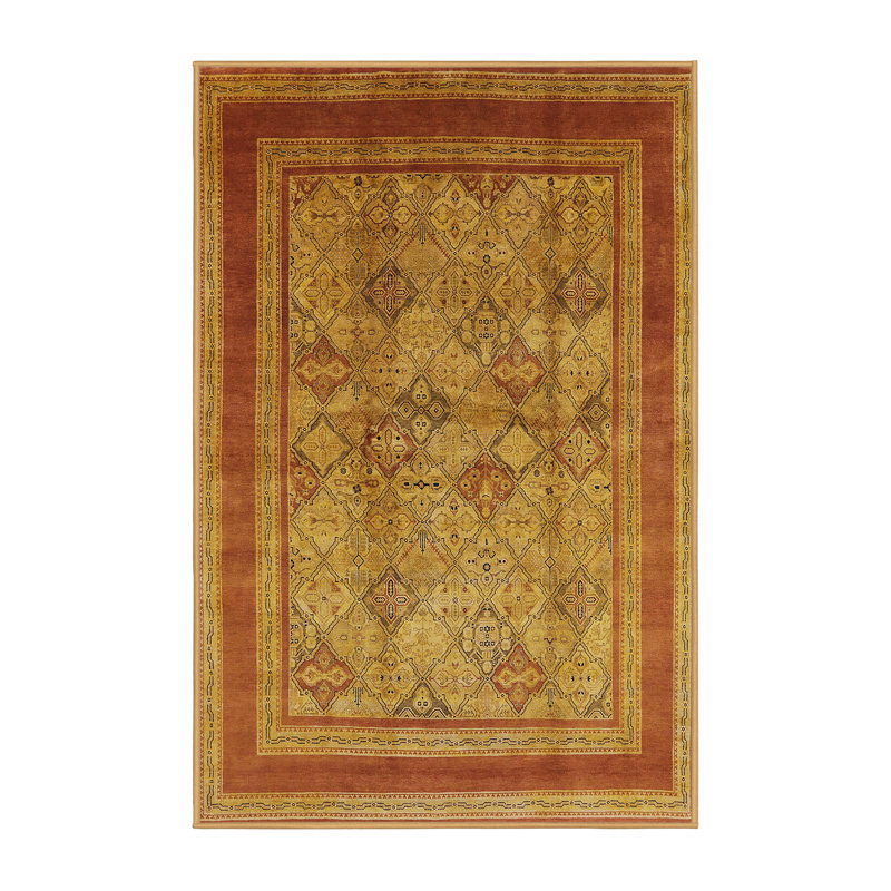 Tapis beige / rouge Southwestern, Rectangle 5 pi x 8 pi