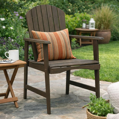 Ensemble de 2 chaises d'extérieur Pima, bois d'acacia gris foncé Adirondack