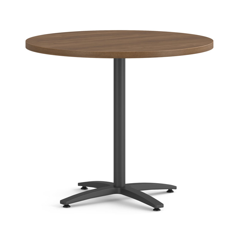 Between 36'' L Round Breakroom Table, Black, Pinnacle